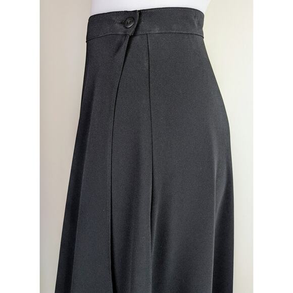 Bianca Nygard VTG Black Midi Flare Wrap Skirt Sheer Overlay Dressy Party Sz 16 - Picture 3 of 10